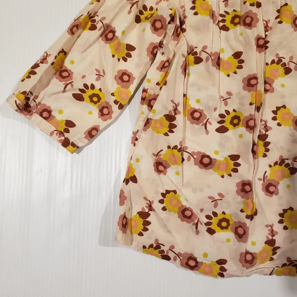 Mini Boden Flower Blouse Size Girls 6-7Y Light Pink - Picture 5 of 7